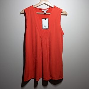 NWT Dana Buchman Red V Sleeveless Top